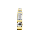 Yellow gold Baguette and Round Diamond Channel Set Half Eternity Band with Bar Prong Setting_39
