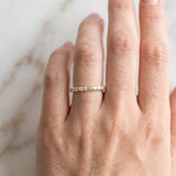 Yellow gold Baguette and Round Diamond Channel Set Half Eternity Band with Bar Prong Setting_4