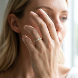 Yellow gold Baguette and Round Diamond Channel Set Half Eternity Band with Bar Prong Setting_6