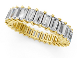 Yellow gold Baguette cut diamond Eternity Band with Shared Prong Setting_26