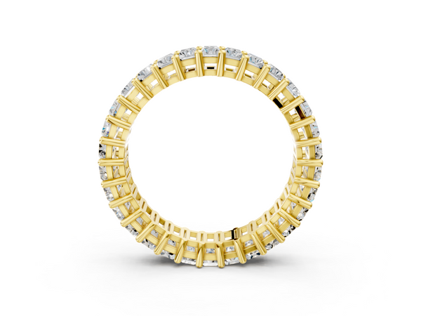 Yellow gold Baguette cut diamond Eternity Band with Shared Prong Setting