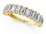 14K Yellow Gold Baguette Half Eternity Band with Shared Prong Setting