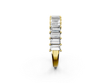 14K Yellow Gold Baguette Half Eternity Band with Shared Prong Setting
