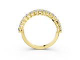 14K Yellow Gold Baguette Half Eternity Band with Shared Prong Setting
