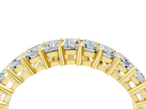 14K Yellow Gold Baguette Half Eternity Band with Shared Prong Setting