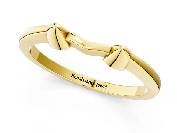 Yellow gold Bamboo-Inspired Plain Metal Band