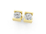 Yellow gold Bar Set Round Diamond Stud Earrings in White Gold_11