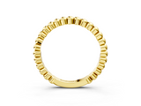 Yellow gold Beaded Round Stone Eternity Band with Bezel Setting_24
