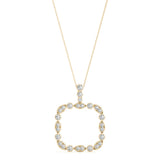 Yellow gold Bezel Marquise and Round Diamond Pendant