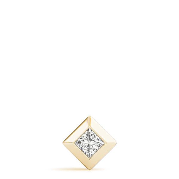 Yellow gold Bezel Princess Cut Diamond Pendant 1