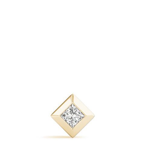 Yellow gold Bezel Princess Cut Diamond Pendant 1
