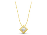 Yellow gold Bezel Princess Cut Diamond Pendant_12