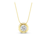 Yellow gold Bezel Round Diamond Pendant_12