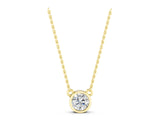 Yellow gold Bezel Round Solitaire Pendant_10