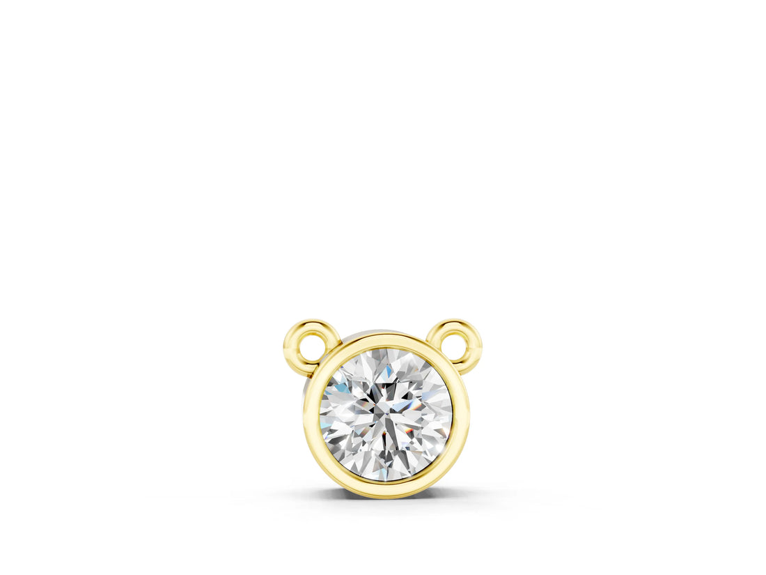 Yellow gold Bezel Round Solitaire Pendant_9