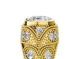 Yellow gold Bezel Set Asscher Cut Diamond Milgrain Band Ring_18