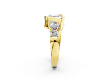 Yellow gold Bezel Set Asscher Cut Diamond Split Shank Ring_5
