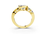 Yellow gold Bezel Set Asscher Cut Diamond Split Shank Ring_6