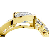 Yellow gold Bezel Set Asscher Cut Diamond Split Shank Ring_7