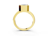 Yellow gold Bezel Set Asscher Cut Solitaire Engagement Ring with Classic Band_6