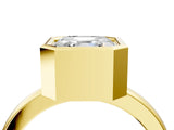 Yellow gold Bezel Set Asscher Cut Solitaire Engagement Ring with Classic Band_7