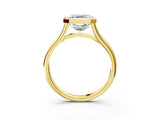 Yellow gold Bezel Set Asscher Cut Solitaire Ring with Tapered Band 4