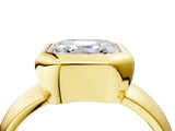 Yellow gold Bezel Set Asscher Solitaire Ring with Wide Band 4