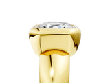 Yellow gold Bezel Set Asscher Solitaire Ring with Wide Band 5