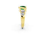Yellow gold Bezel Set Cushion Cut Diamond Split Shank Ring_2