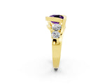 Yellow gold Bezel Set Cushion Cut Diamond Split Shank Ring_2
