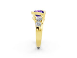 Yellow gold Bezel Set Cushion Cut Diamond Split Shank Ring_2