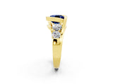Yellow gold Bezel Set Cushion Cut Diamond Split Shank Ring_2