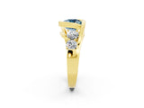 Yellow gold Bezel Set Cushion Cut Diamond Split Shank Ring_2