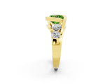 Yellow gold Bezel Set Cushion Cut Diamond Split Shank Ring_2
