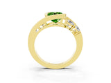 Yellow gold Bezel Set Cushion Cut Diamond Split Shank Ring_3