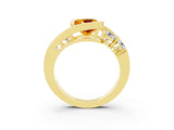 Yellow gold Bezel Set Cushion Cut Diamond Split Shank Ring_3