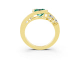 Yellow gold Bezel Set Cushion Cut Diamond Split Shank Ring_3