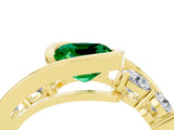 Yellow gold Bezel Set Cushion Cut Diamond Split Shank Ring_4