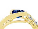 Yellow gold Bezel Set Cushion Cut Diamond Split Shank Ring_4