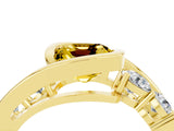 Yellow gold Bezel Set Cushion Cut Diamond Split Shank Ring_4