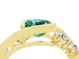 Yellow gold Bezel Set Cushion Cut Diamond Split Shank Ring_4