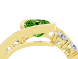 Yellow gold Bezel Set Cushion Cut Diamond Split Shank Ring_4