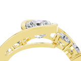Yellow gold Bezel Set Cushion Cut Diamond Split Shank Ring_4