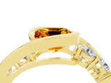 Yellow gold Bezel Set Cushion Cut Diamond Split Shank Ring_4
