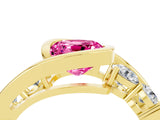 Yellow gold Bezel Set Cushion Cut Diamond Split Shank Ring_4