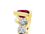 Yellow gold Bezel Set Cushion Cut Diamond Split Shank Ring_5