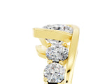 Yellow gold Bezel Set Cushion Cut Diamond Split Shank Ring_5
