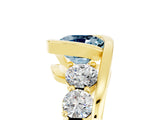 Yellow gold Bezel Set Cushion Cut Diamond Split Shank Ring_5