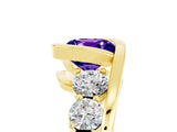 Yellow gold Bezel Set Cushion Cut Diamond Split Shank Ring_5