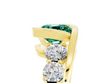 Yellow gold Bezel Set Cushion Cut Diamond Split Shank Ring_5